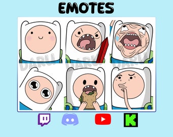 Paquete de gestos FINN Adventure Time para Twitch/Discord/Youtube/Kick