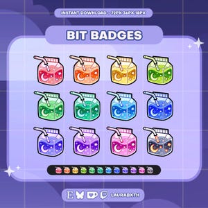 Odznaki Twitch na kartonie mleka/soku Galaxy Moon | Ikony na subskrypcję/strumień bitowy | Pobieranie cyfrowe