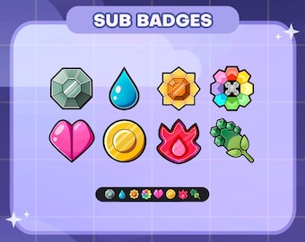 Pokémon Indigo League Gym Twitch Badges | Kanto Region | Sub/Bit Stream Icons | Digital Download
