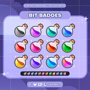 Odznaki Potion Bottle Twitch | Ikony Sub/Bit Stream | Pobieranie cyfrowe