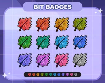 Autumnal Leaf Twitch Badges | Sub/Bit Stream Icons | Digital Download