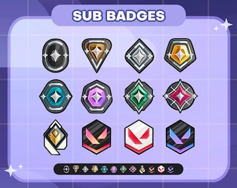 Insignes Twitch des rangs des valeureux | Insignes secondaires | Badges à embouts | Flux | Jeux vidéo | Préfabriqué