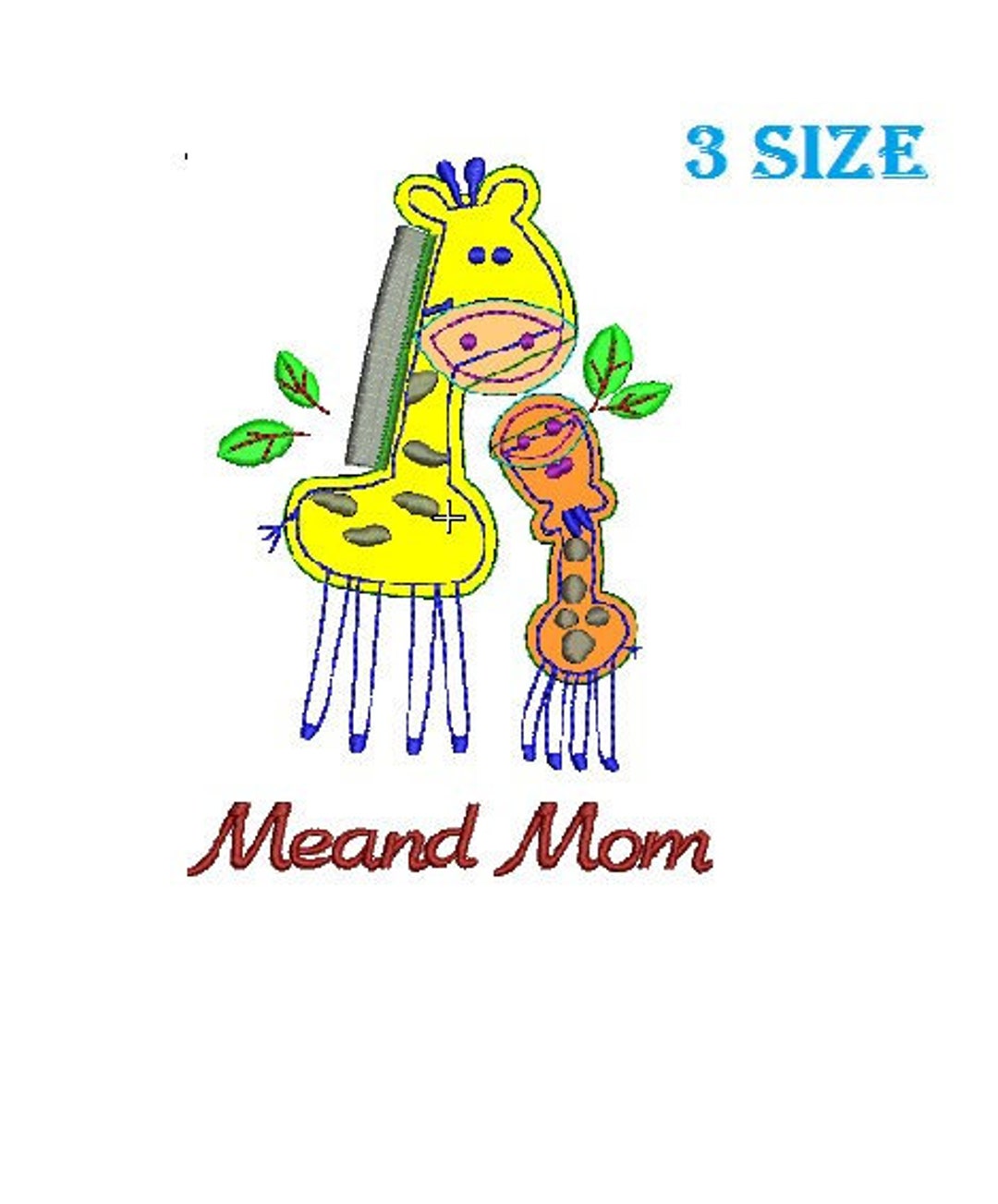 Mom and Baby Giraffe Machine Embroidery Designgiraffe Etsy