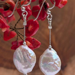 Natural Baroque Pearl Earrings, Sterling Silver Pearl Earrings, MInimalist Pearl Earrings, Pearl Gifted Earrings, Wedding Pearl Earrings