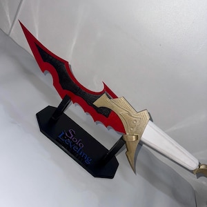 Dague Solo Leveling Knight Killer - Réplique 3D - Sung Jin-Woo Cosplay - Collection Geek - Cadeau Gamer