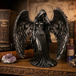 Engel Statue 3D Gedruckt | Gothic Engel Figur | Geflügelte Frau Skulptur | Fantasie Dekor | Erinnerungsgeschenk
