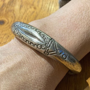 Old Fulani/Peul people bracelet from Africa, purchased in Mali, African silver tribal jewellery, rare. Mali
