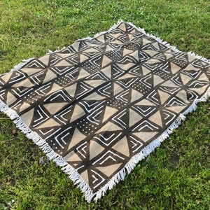 Bogolan 3 colors/Mud cloth/fabric/upholstery/hand woven/Mali/tribal/Authentic Bogolan120x160cm