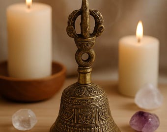 Kleine Tibetaanse Tingsha-bellen 5x11 cm, messing meditatiebellen voor yoga, klankgenezing, Tingsha-bel, klanktherapie, meditatie-instrument