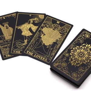 Carta dei Tarocchi Dorata con Libro |  Lussuoso mazzo di tarocchi in lamina d'oro - Tarocchi Rider Waite classici - Divinazione e cartomanzia - Mazzo di carte dei tarocchi