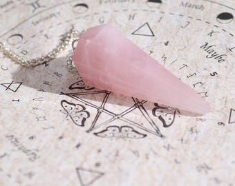 Rose Quartz Pendulum, Love Spell Ritual Kit, Oud Rose Incense & Divination Map, Witchcraft Set for Self Love, Meditation Emotional Healing