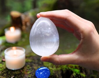 Selenite Egg 5-6 cm, Healing crystal egg, Healing Crystal for Energy Cleansing, Selenite crystal, Meditation & Reiki | Moroccan Selenite