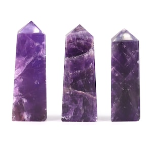 African Amethyst Obelisk Point | 5cm Hand Carved Crystal Tower for Calm Mind, Stress Relief & Restful Sleep | Spiritual Growth and Peace