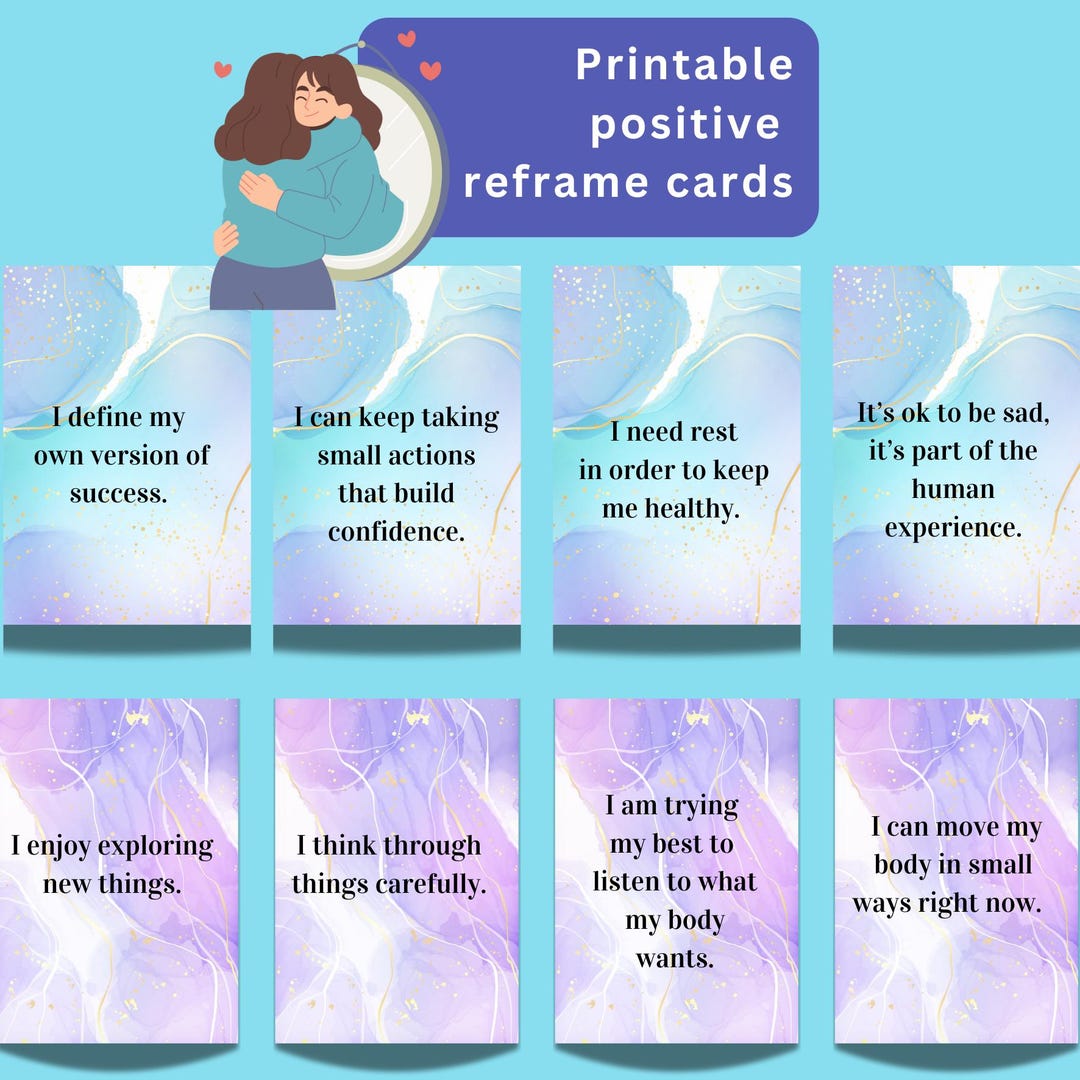 Reframe Cards 40 Positive Reframe Cards - Reevaluate Negative Beliefs and Form Kinder ...
