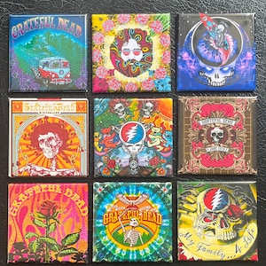 Grateful Dead Magneter - 9-delat handgjort samlarset