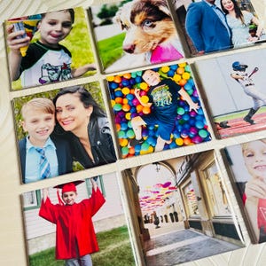 CUSTOM PHOTO MAGNETS | Personalized Gift 2x2&quot; | Holiday | Couples | Birthday | Wedding | Pets | Gift Idea | Custom Fridge Magnets | Locker