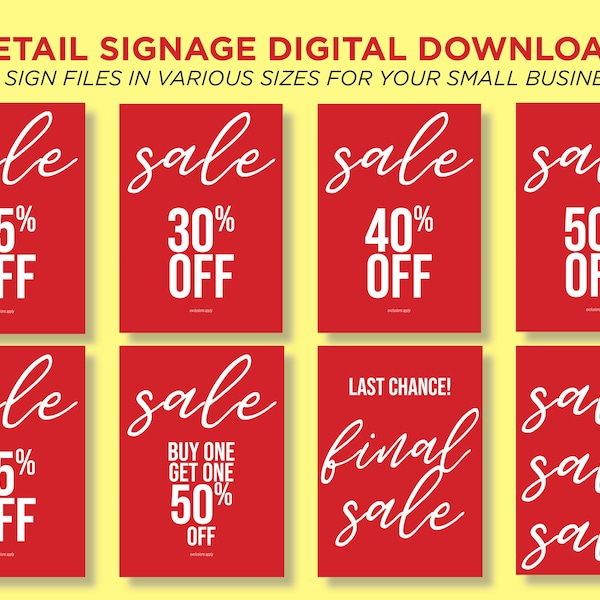 Sale Signs for Retail - Etsy