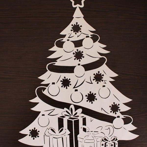 Cute Christmas Tree Decoration Wooden Christmas Ornament DXF File