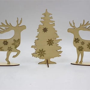鹿のオーナメント クリスマスツリーの装飾 DXF ファイル - お祝いの DIY クラフト