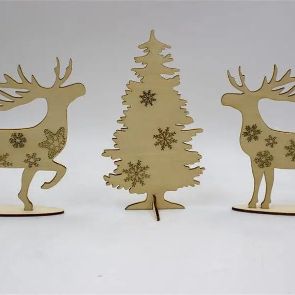 Deer Ornament Christmas Tree Decor DXF File - Festive DIY Crafting