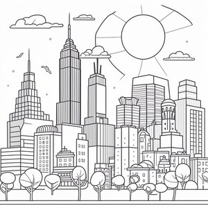 Modelo de páginas para colorir - Nova York