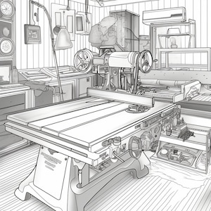 Coloring Template - Power Tools (Miter Saw and Table Saw)