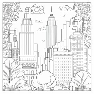 Coloring Pages Template - New York City - Etsy