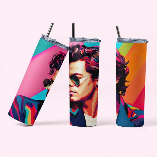 Harry Styles png design Tumbler wrap sublimation Harry Styles merch para vaso flaco de 20 oz Descarga digital