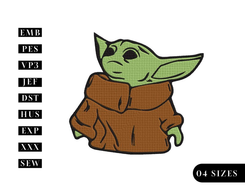 Baby Yoda Embroidery Design Baby Yoda Star Wars Machine Etsy