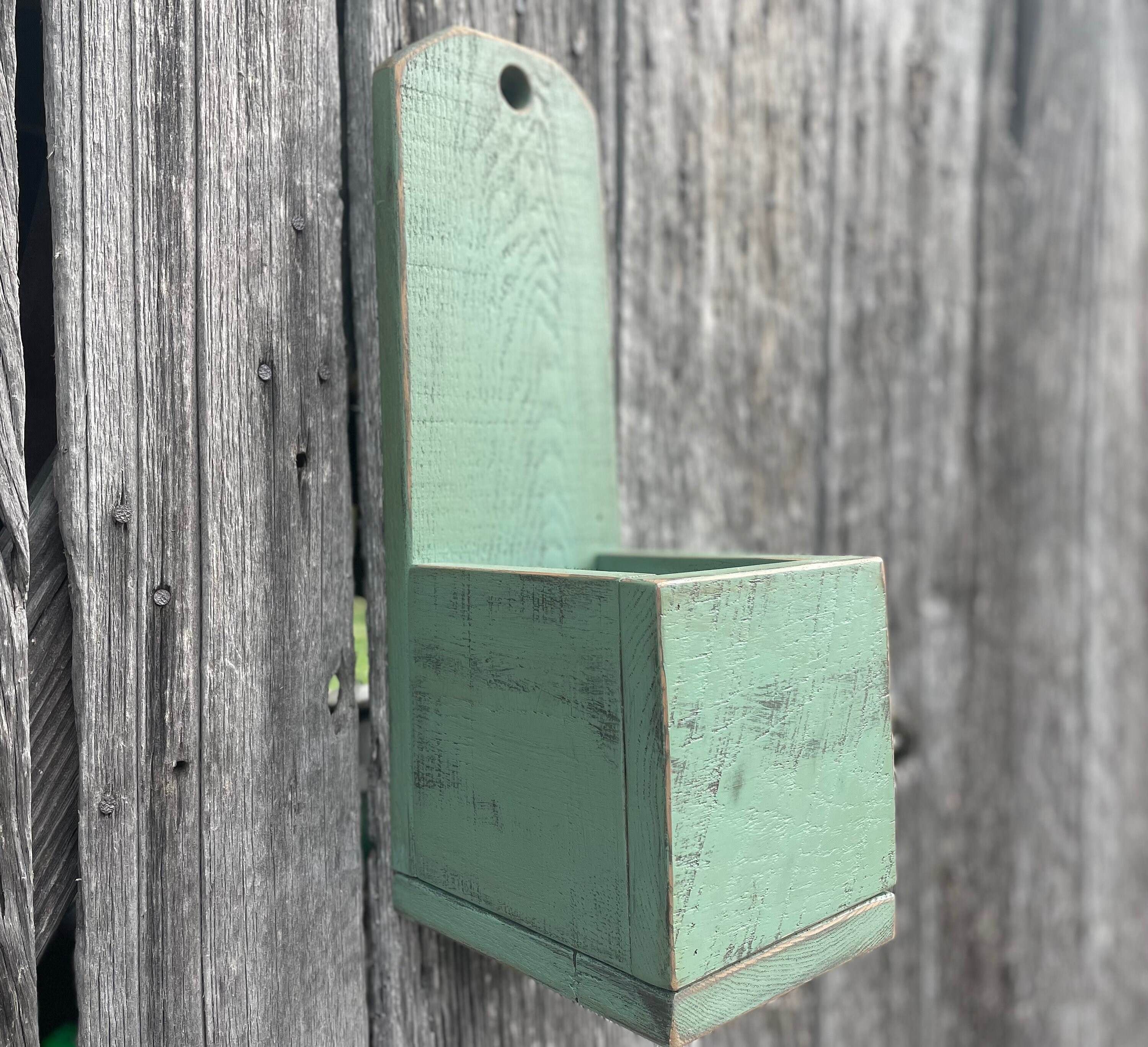 Primitive Style Colonial Wood Box Wall Box Peg Rack Decor Mason Jar ...