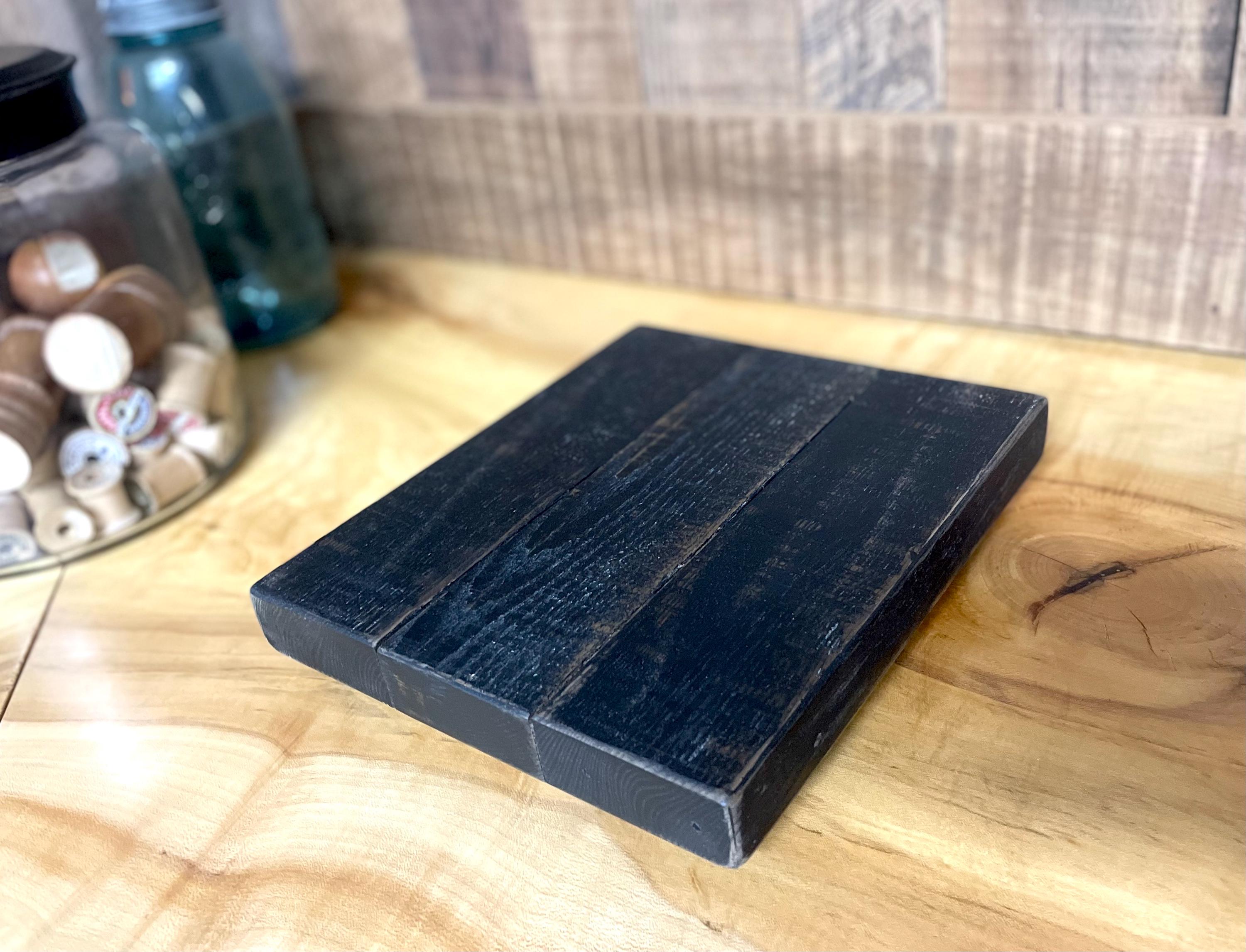 Black Wooden Riser Rustic Wood Decor Bathroom Vanity Kitchen Pedestal ...