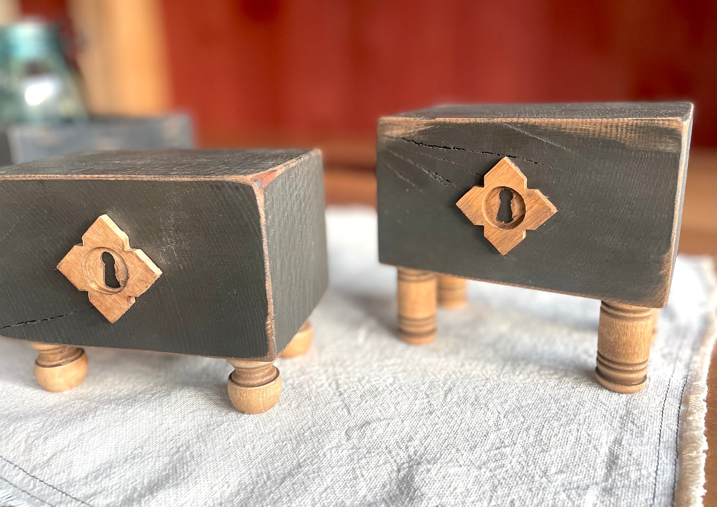 Mini Butcher Block Riser Set, Reclaimed Wood, Chunky Farmhouse Riser ...