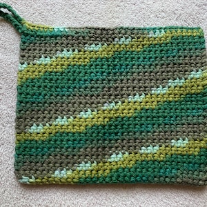 Crochet Potholder/Trivet Brown and Green