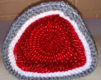 Geoda mediana tejida a mano en crochet - Roja