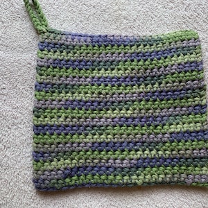 Crochet Potholder/Trivet Purple and Green