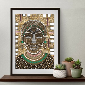 African Woman Print, Black Woman Portrait, Exclusive Art, Black Woman Illustration, Black Woman Wall Art, Female Portrait, A3 Print