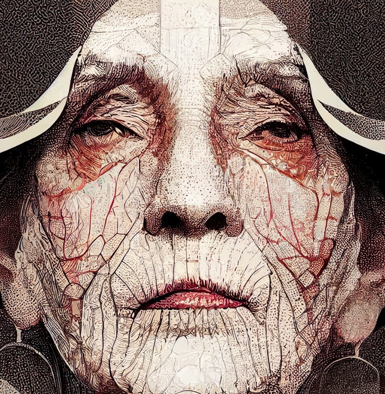 May include: A close-up of an elderly person's face with detailed lines and wrinkles. The person is wearing a dark hat with a white trim.