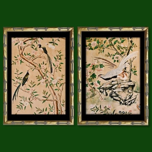 Chinoiserie Art Print, Chinese Art Print, Embroidery Print, Bird Print, Floral Print, Vintage Art