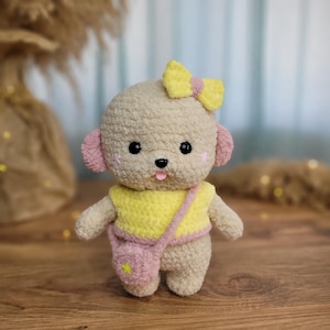 Crocheted Plush Puppy: Handmade Amigurumi Dog Toy