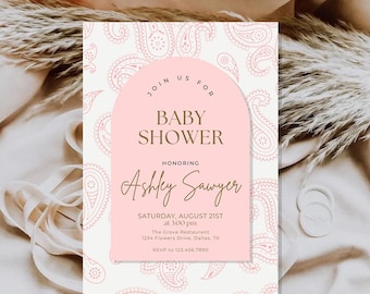 Editable Baby shower invitation for girl baby shower