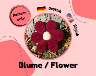 Instructions for crocheting, flower cushion small, Amigurumi