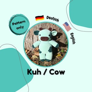 Crochet pattern, Teto the cow, Amigurumi
