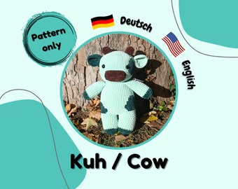 Crochet pattern, Teto the cow, Amigurumi