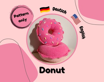 Instructions for crocheting, donut pillow, amigurumi