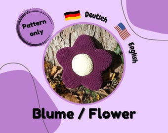Instructions for crocheting, flower cushion, amigurumi