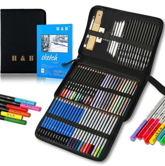 33 Pieces Professional Drawing Sketching Pencils Set,portable Zippered  Travel Case-charcoal Pencils, Sketch Pencils, Charcoal Stick.drawing 