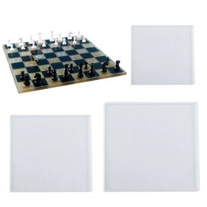 Chess Kit Epoxy Resin Silicone Molds International Chess Pieces Checkers  Checkerboard Uv Crystal Mould For Diy Mold Tools