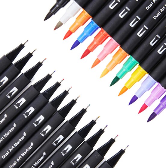 Dual Tip Art Markers Set Calligraphy Color Pen Marker Art Drawing Marker  Color Marker Pen Art Brush Marker WS1005 