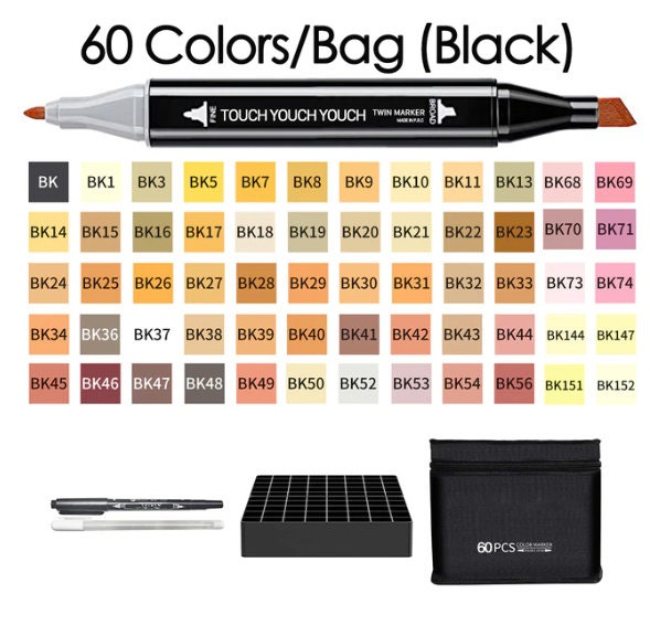 12-80 Colors/Set Alcohol Art Markers Drawing Markers Set Fiber Tip for  Artist Adults Colored Marker, Base + Handbag Art Supplies
