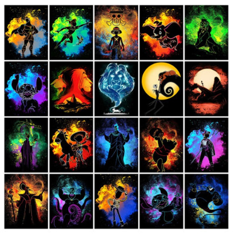 Disney Paint by Number. DIY Pictures by Numbers Frameless on Etsy